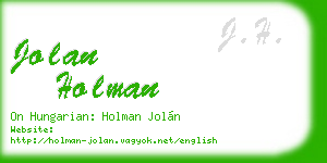 jolan holman business card